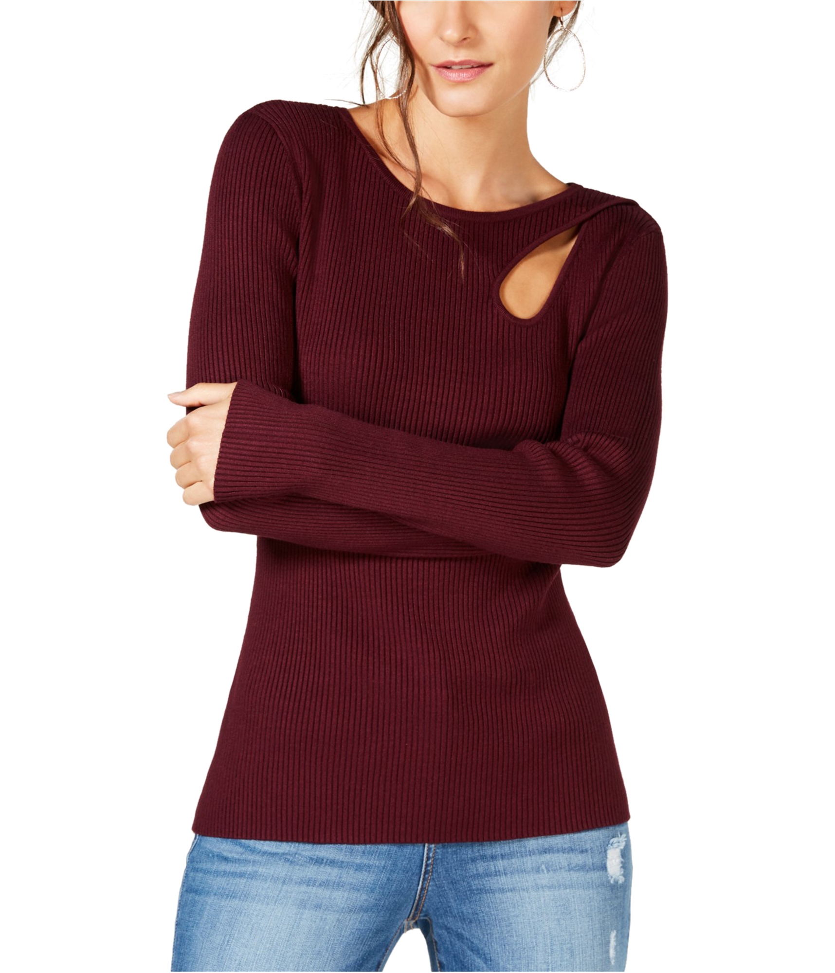 I.N.C Womens Teardrop Cutout Pullover Sweater - Picture 9 of 10