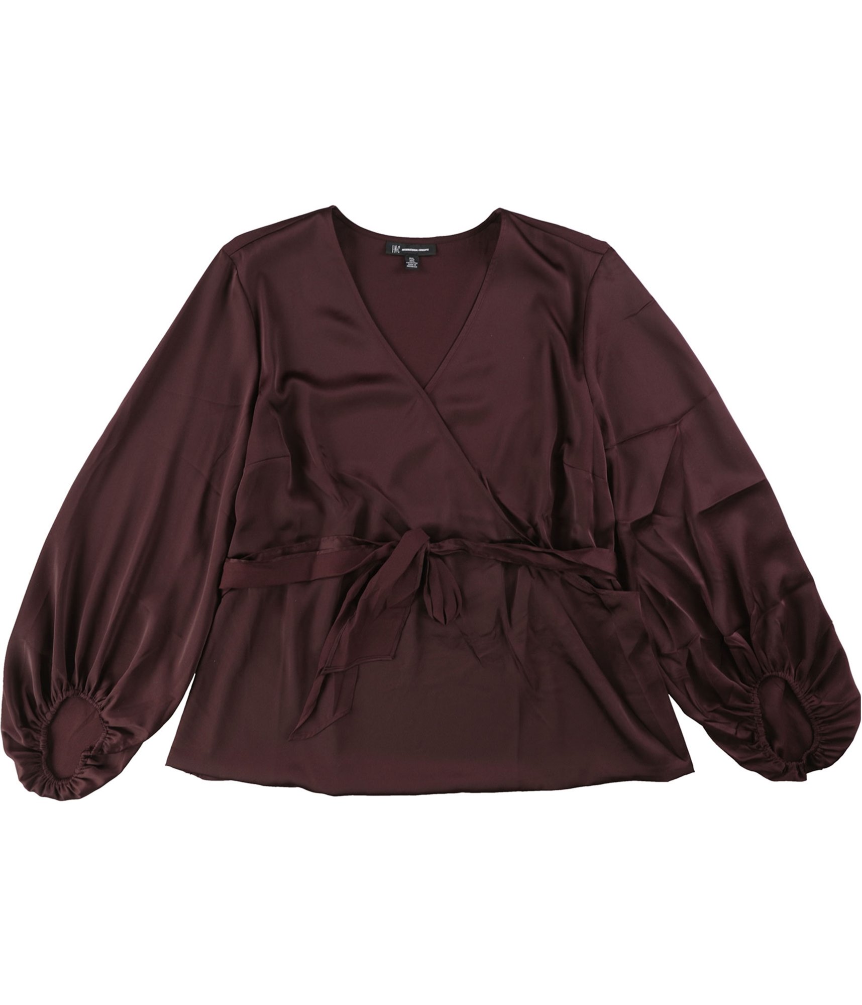 I.N.C Womens Blouson Sleeve Wrap Blouse - Picture 5 of 5