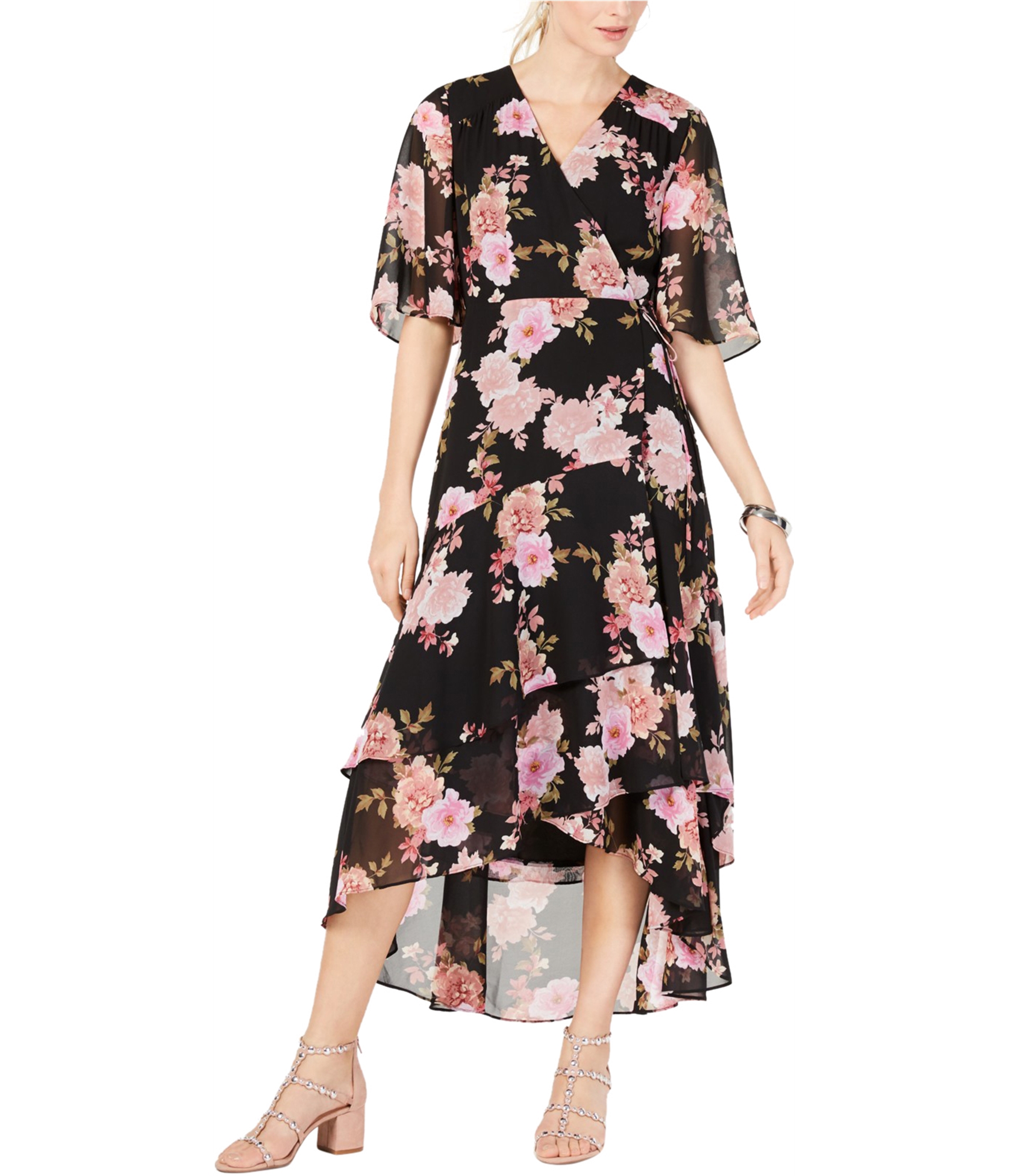 inc a line dress INC International Concepts Plus Size Printed Smocked Puff Sleeve A Line Dress Phoebe Patch / 3X