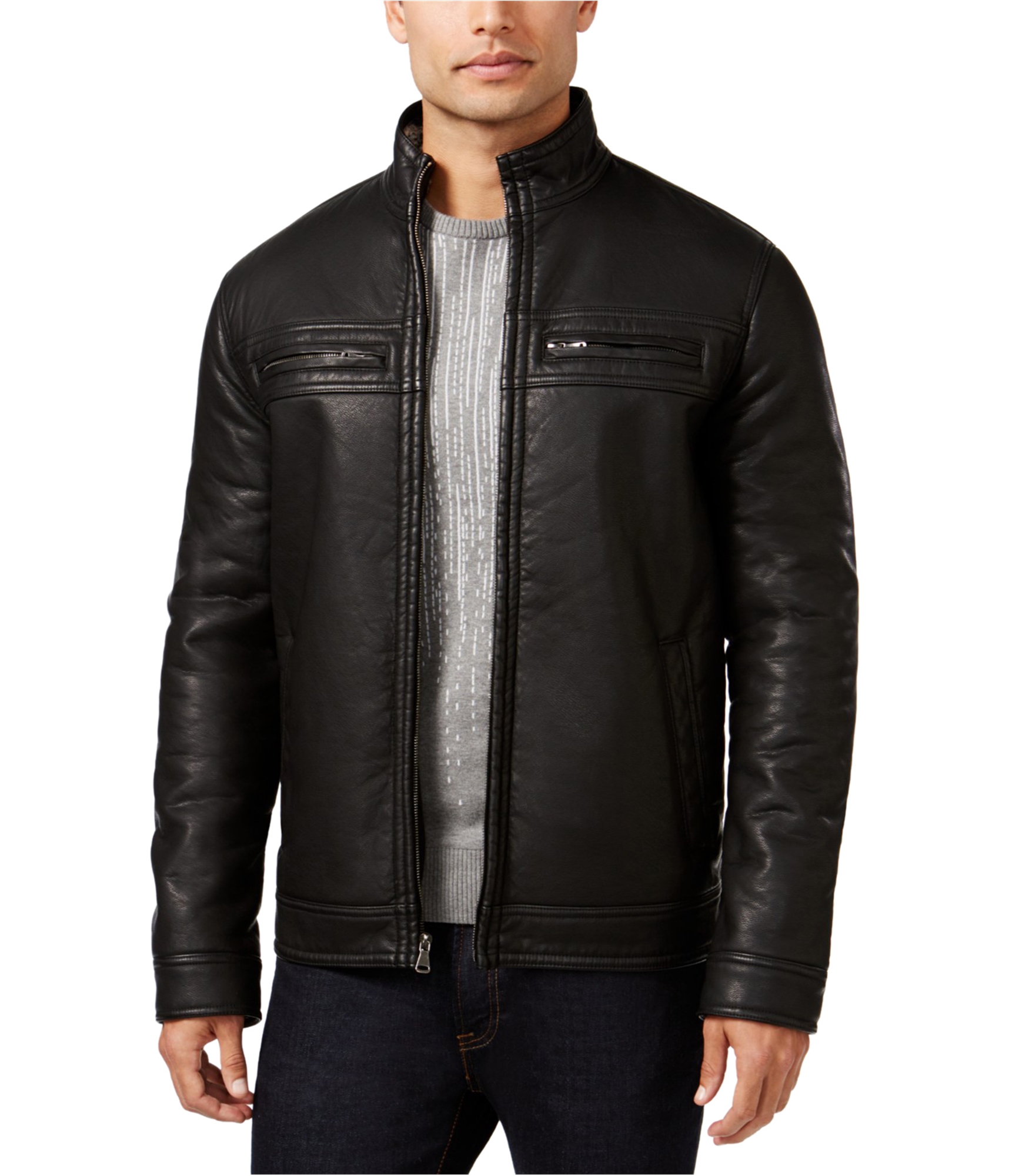 I.N.C Mens Lionel Faux-Leather Jacket - Picture 2 of 2
