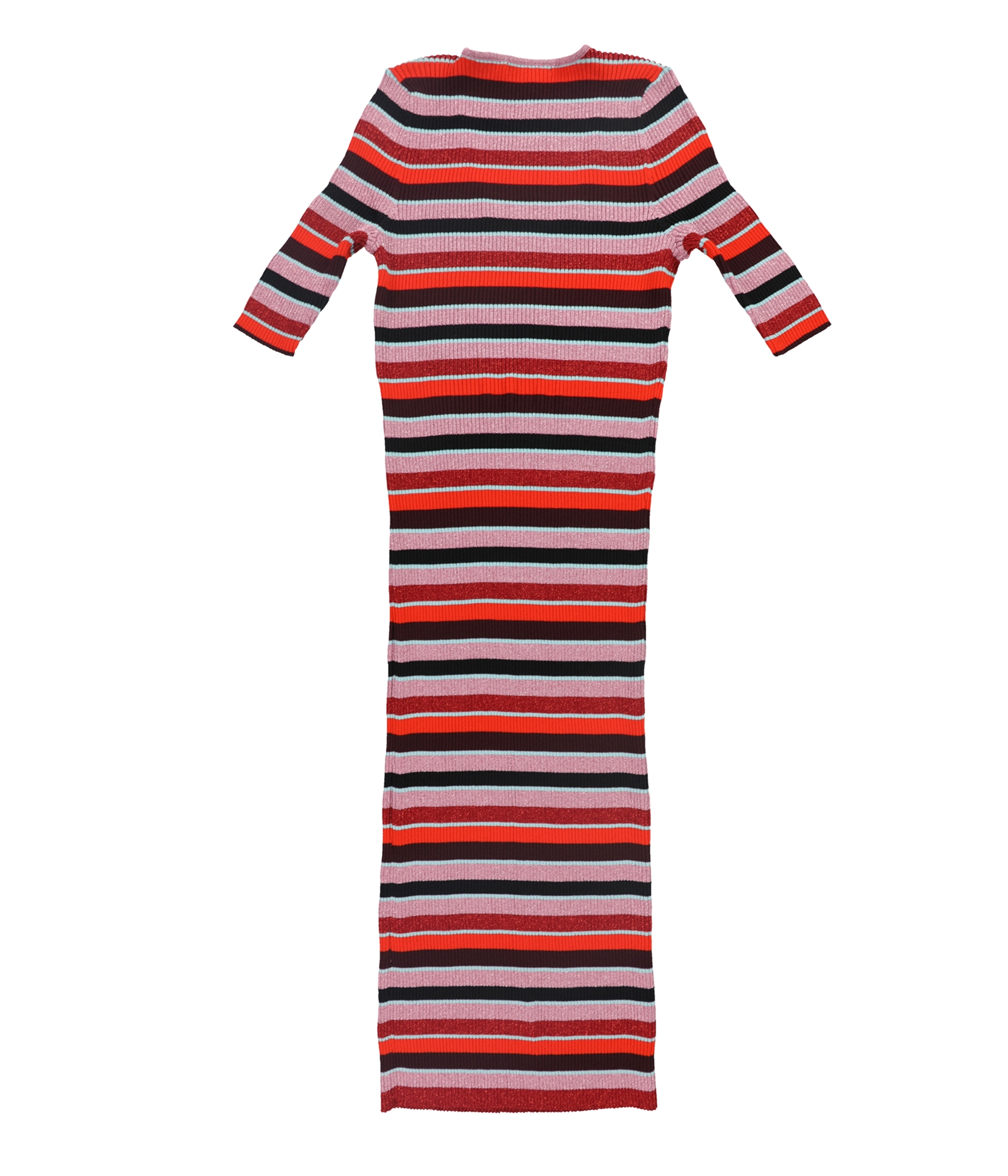 metallic striped sweater dress 1970s Metallic Striped Sweater Dress