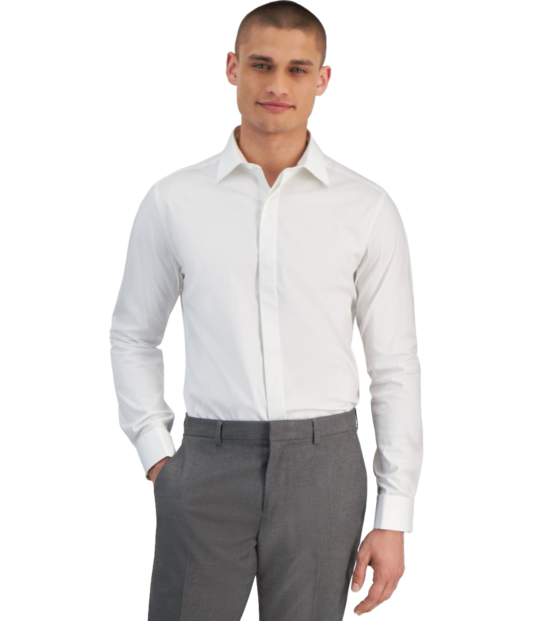 Alfani Mens Solid Button Down Dress Shirt 5590₽