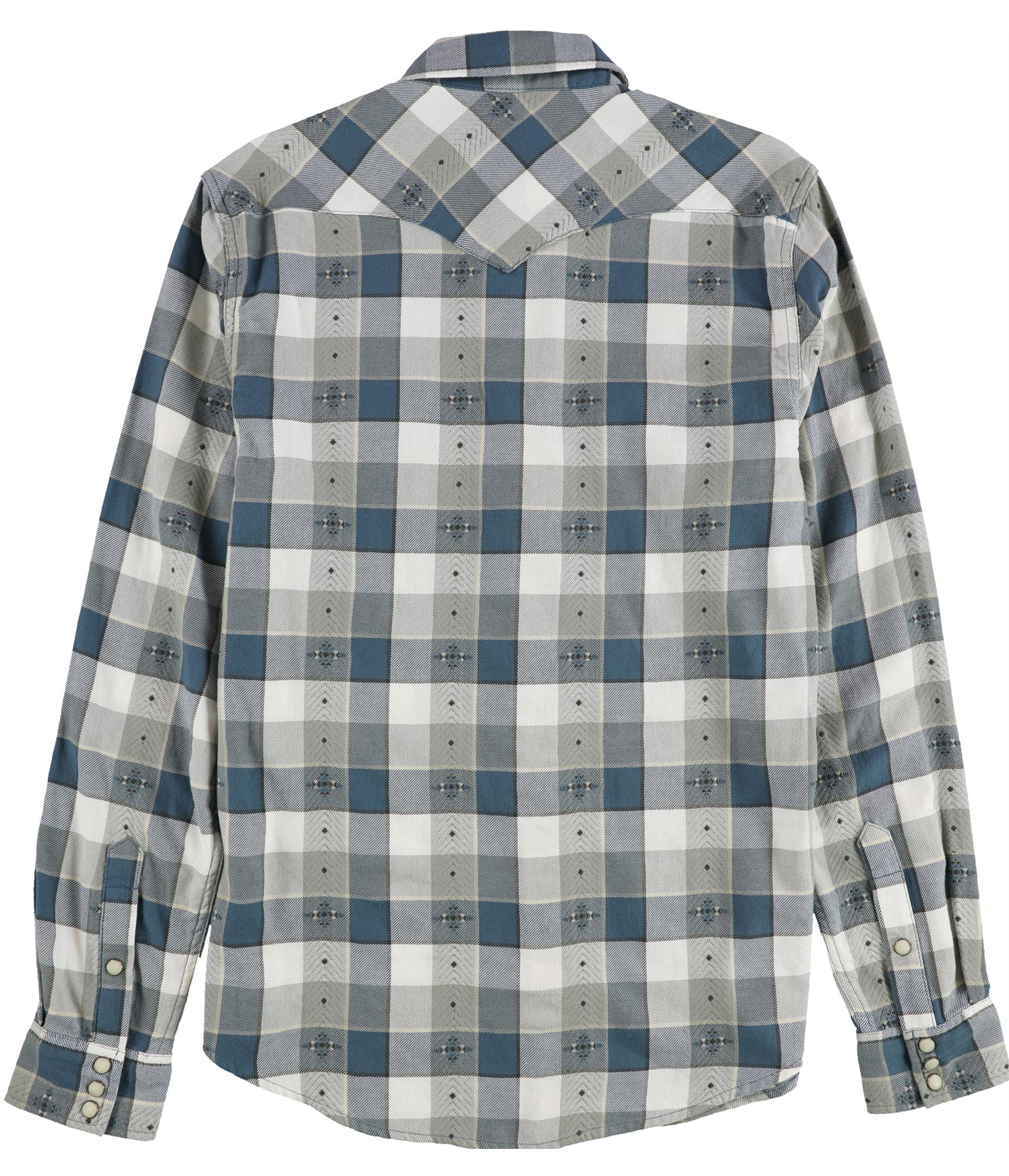 Мужская клетчатая рубашка Frye в клетку с юго-западным мотивом застегивающаяся на пуговицы 9090₽