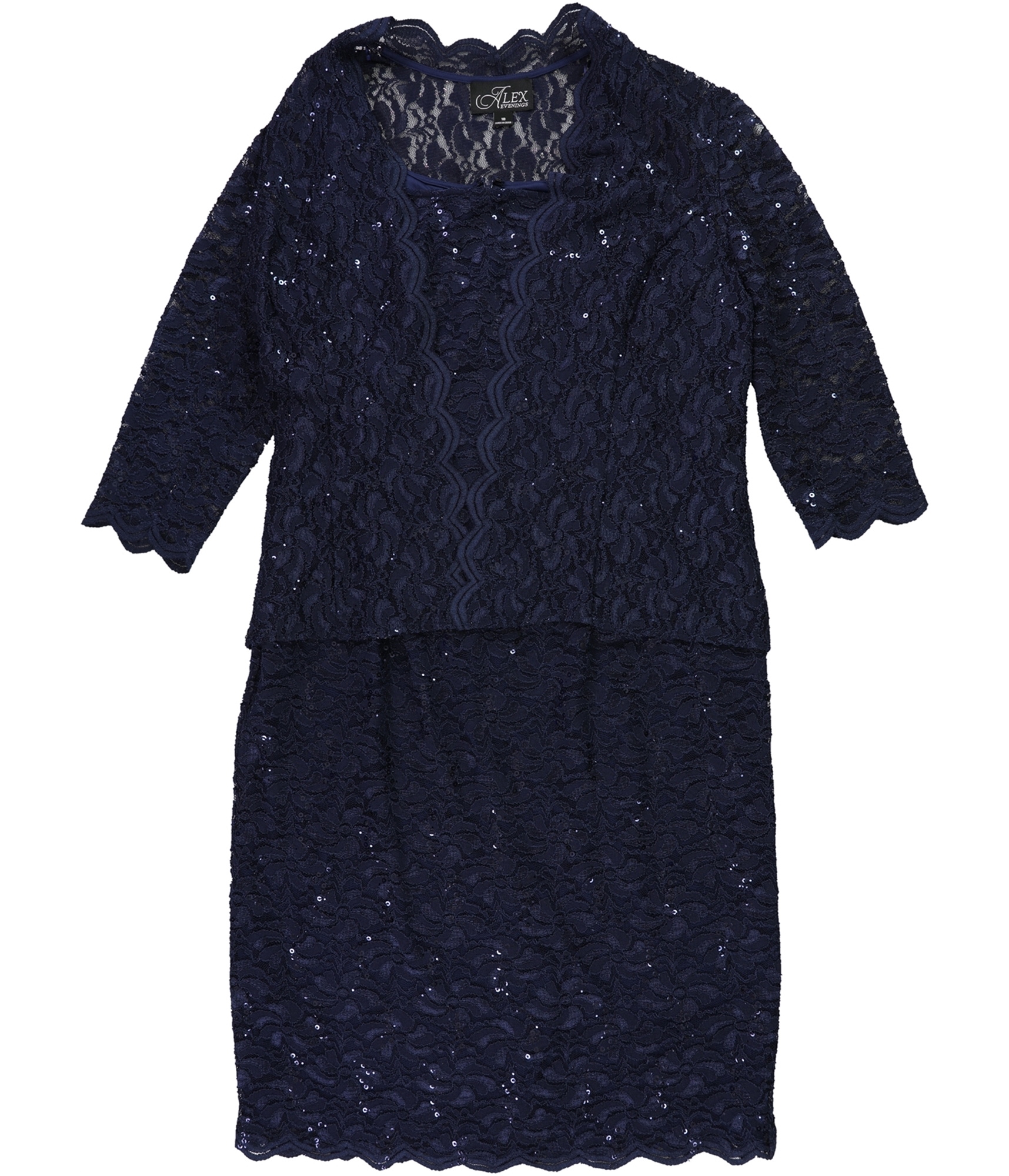 alex evenings sequined lace sheath dress Alex Evenings Bella Sequin Lace Dress Heather / 18