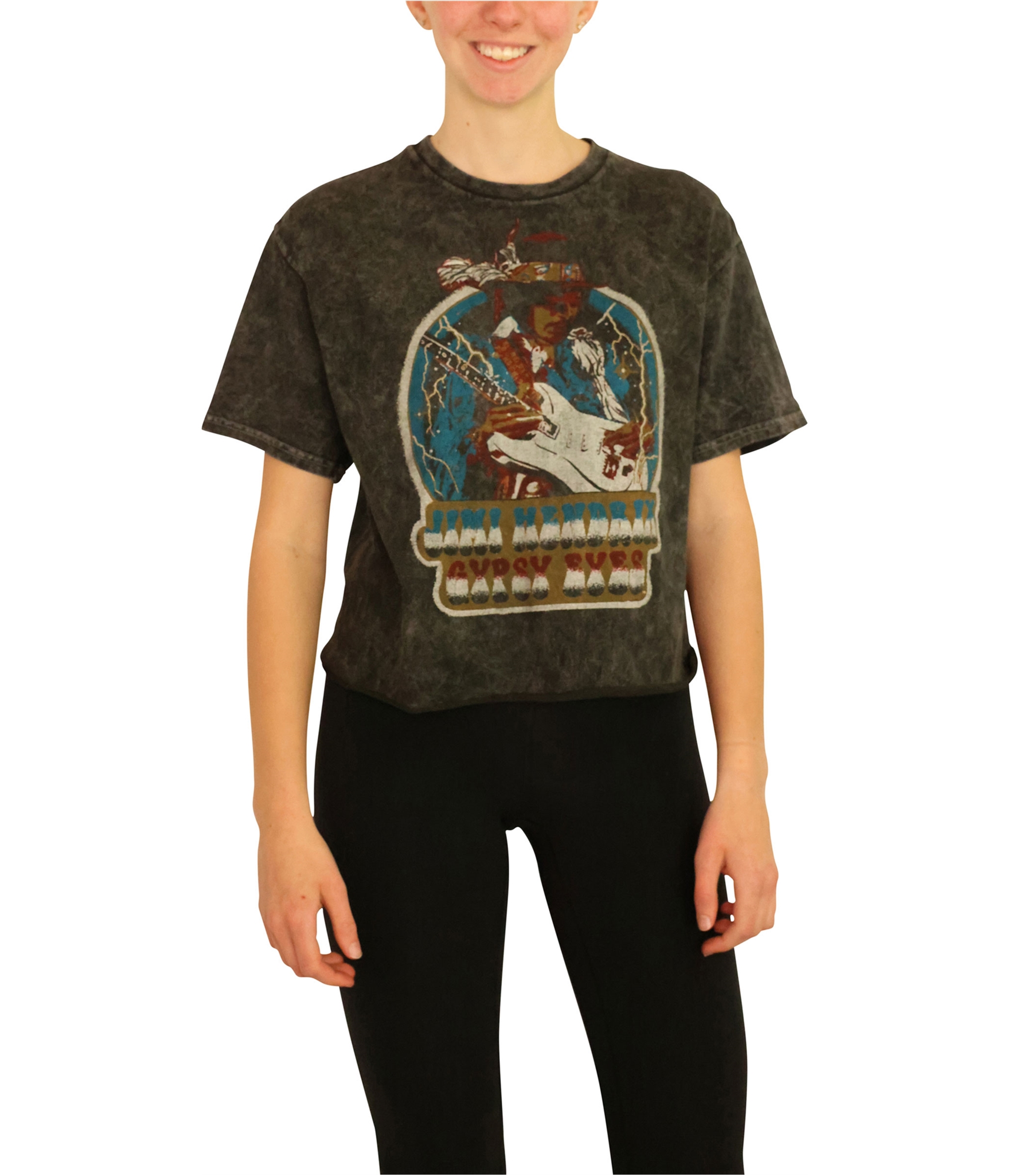 Camiseta gráfica recortada Jimi Hendrix de comida chatarra para mujer - Imagen 2 de 31