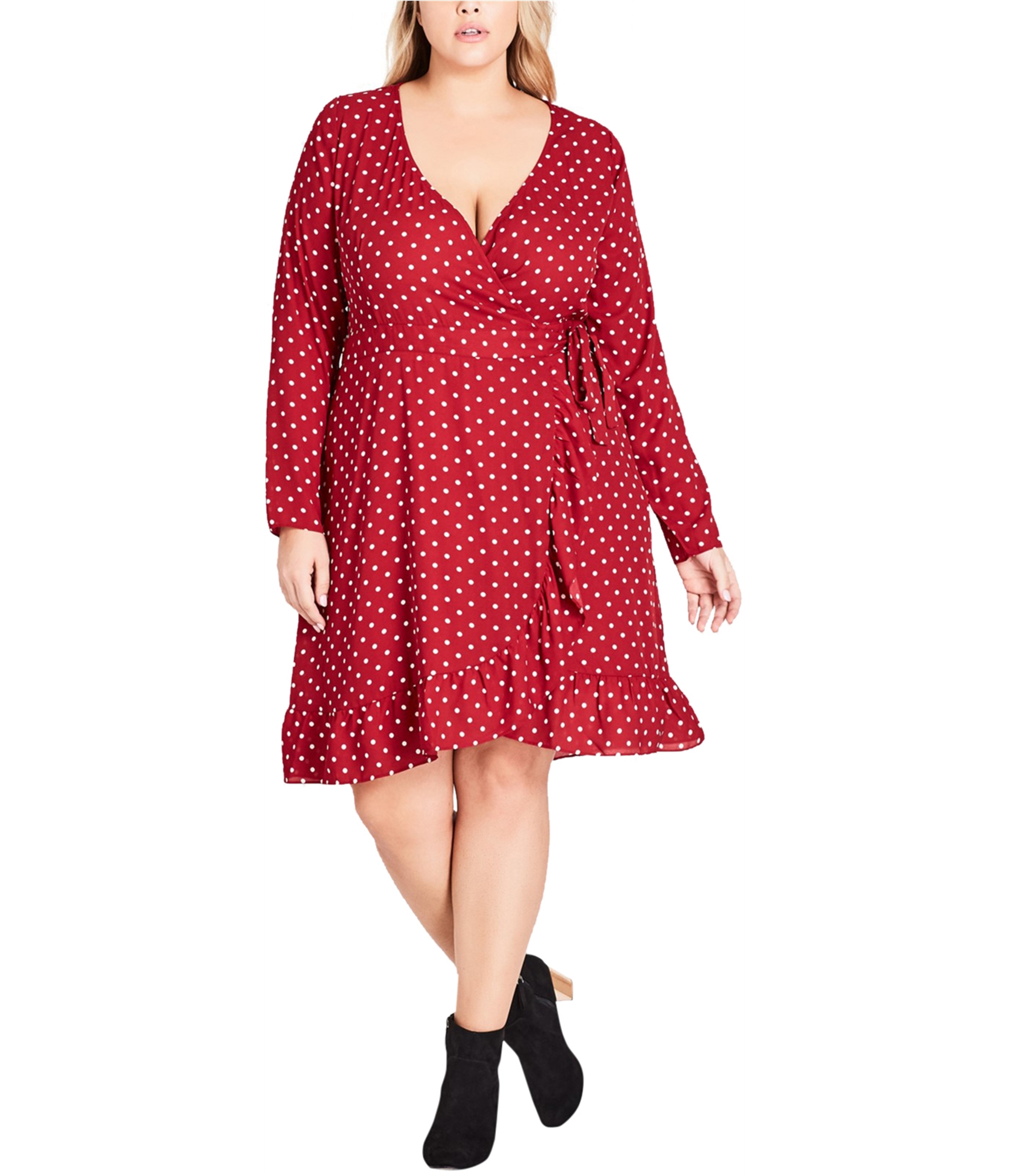city chic red polka dot dress NWT City Chic Red Black Dress Rose Polka Dot Sleeveless Plus Size 16 #6792