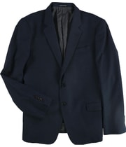 Armani Mens Texture Solid Two Button Blazer Jacket in Medium Blue