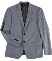 Armani Mens Solid Super Fine Wool Two Button Blazer Jacket in Medium Blue