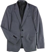 Armani Mens Checkered Box Two Button Blazer Jacket in Turquoise