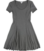 bar III Womens Ribbed Fit & Flare Dress