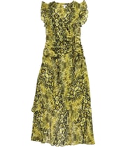bar III Womens Ruched Maxi Dress in Yellow
