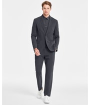 Alfani Mens Breathable Airflow Two Button Blazer Jacket in Dark Gray, image 5 of 5