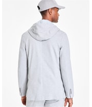 Alfani Mens Modern-Fit Knit Hooded Blazer Jacket in Light Gray, image 5 of 5