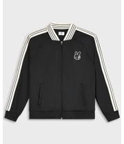 Mode Of One Mens Contrast Paneled Graphic Print Track Jacket Sweatshirt in Black, image 4 of 6