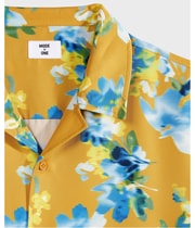 Mode Of One Mens Blurred Floral Shiny Twill Button Up Shirt, image 4 of 5