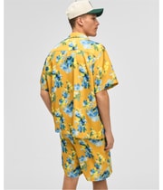 Mode Of One Mens Blurred Floral Shiny Twill Button Up Shirt, image 5 of 5