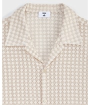 Mode Of One Mens Textured-Knit Bubble Lace Button Up Shirt, view 4