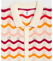 Mode Of One Mens Gradient Zig-Zag Polo Sweater, view 4