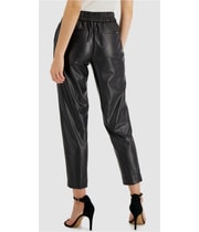 Anne Klein Womens Faux Leather Straight Leg Slim Casual Pants, view 2