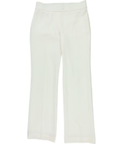 Anne Klein Womens Textured Straight Leg Casual Pants in Ivory