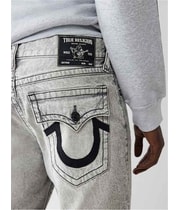 True Religion Mens Distressed Straight Leg Relaxed Jeans, view 4