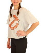 Junk Food Womens Ghostbusters Graphic T-Shirt in Blue, image 4 of 5