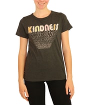 Junk Food Womens Kindness Graphic T-Shirt in Dark Gray