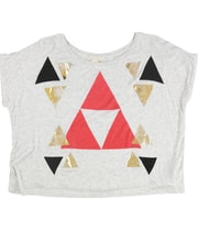 Forever 21 Womens Triangle Print Graphic T-Shirt in Heather Gray
