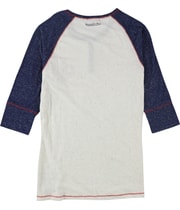 Mitchell & Ness Womens MLB Team Patch Henley Shirt in White, image 2 of 2