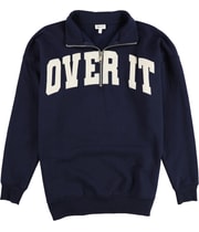 Self E Womens Over It Quarter Zip Sweatshirt in Navy