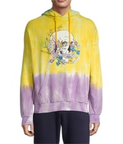 Elevenparis Mens Floral Skull Hoodie Sweatshirt in Yellow, image 4 of 4
