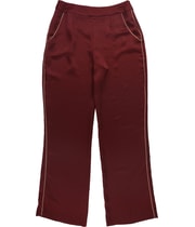 Leyden Womens Piped Wide Leg Casual Pants in Red