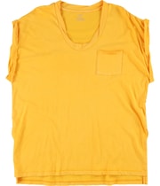 American Eagle Womens Voop Neck Roping Bf Basic Tee in Orange