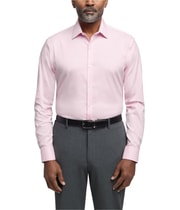 Calvin Klein Mens Extra Slim Fit Button Down Dress Shirt in White and Pink