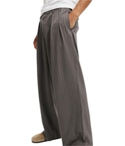 Cotton On Mens Super Baggy Pleated Pinstripe Wide Leg Loose Dress Pant Slacks, view 3