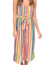 Hurley Womens Sara Midi Blouson Dress, view 3