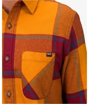Reef Mens Morris Oversized Plaid Flannel Button Up Shirt, view 4