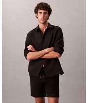 Calvin Klein Mens Cotton Stretch Pull-On Casual Chino Shorts in Black