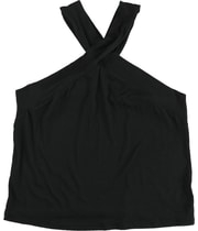 Project Social T Womens Twisted Halter Top Shirt in Black