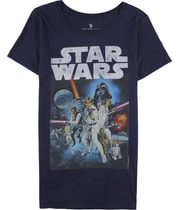 Junk Food Womens Star Wars Poster Graphic T-Shirt in Navy