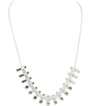 Banana Republic Womens Rhinestones Chain Necklace in Silver