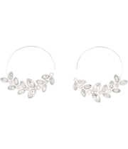 Banana Republic Womens Leaves Hoop Earrings in Silver