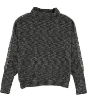 Project Social T Womens Jayden Textured Pullover Sweater in White and Black