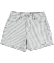 Articles of Society Womens Ziggy Striped Casual Denim Shorts in Blue