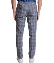 Paisley & Gray Mens Seersucker Check Straight Leg Slim Dress Pant Slacks, view 4