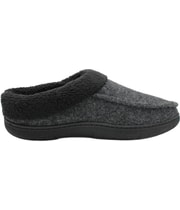 Haggar Mens Fleece-Lined Comfort Slippers in Charcoal