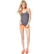 Aeropostale Womens Running Athletic Workout Shorts in Orange, view 3