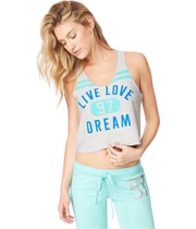Aeropostale Womens Athletic Crop Tank Top in Gray