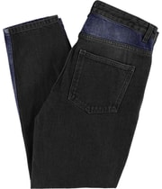 French Connection Womens Indi Mash Up Relaxed Straight Leg Cropped Boyfriend Jeans in Dark Blue, image 2 of 2