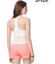 Aeropostale Womens Lace Crop Cami Tank Top, view 2